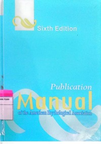 Publication Manual Of The American Psychological Association